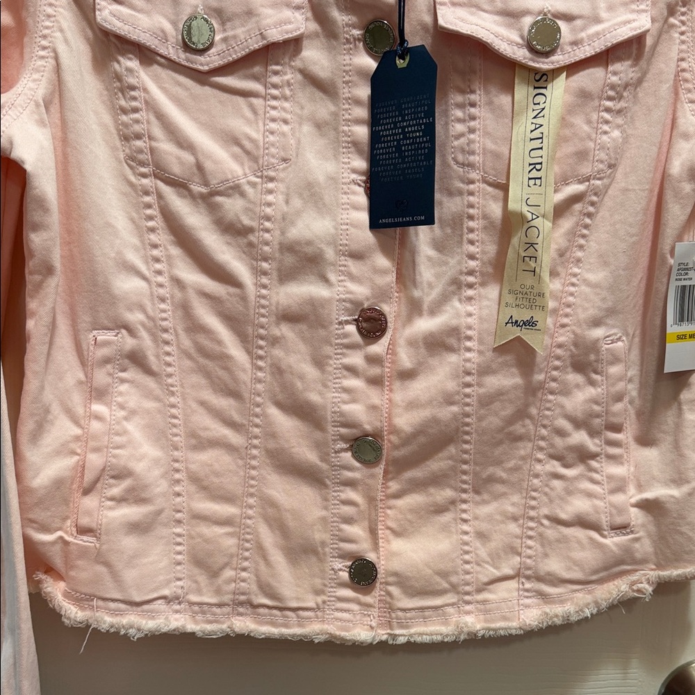 Angels Pale Pink Denim Jacket - Women's Light Pink Trucker - Picture 6 of 6